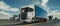 A large group of trucks Driving on a highway