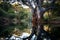 Large Gum Tree Reflected in Water. Generative By Ai