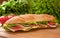 Large ham & swiss submarine sandwich.