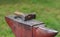 A large hammer of a blacksmith lies on a special table