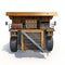 Large haul truck ready for big job in a mine. Front view. On white. 3D illustration