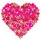 A large heart made of small coloured hearts.Vector