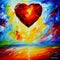 Large Heart Oil Painting