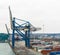 Large heavy lift cranes at the container freight terminal