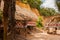 Large house covered with sape grass, Indigenous tribe village near Manaus, Amazonas State, Brazil