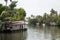 Large houseboat during morning time in Alleppey, monsoon are best time to watch beauty of kerala