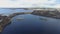 Large hydro power station on the river aerial view. Hydroelectric Power Station in Zaporizhia