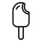 Large ice cream on a stick icon, outline style