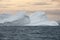 Large Iceberg floating at sunset in Bransfield Strait near the n