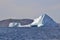 Large icebergs in bay outside St. John\\\'s with Signal Hill on the horizon