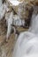 Large Icicles And The Crest Of Cataract Falls In Long Exposure