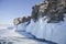 Large Icicles. Lake Baikal. Winter