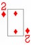 Large index playing card 2 of diamonds