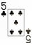 Large index playing card 5 of club