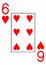 Large index playing card 6 of hearts