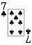 Large index playing card 7 of clubs