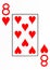 Large index playing card 8 of hearts