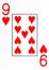 Large index playing card 9 of hearts