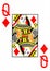 Large index playing card queen of diamonds