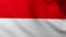 Large Indonesian Flag fullscreen background fluttering in the wind