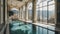 Large indoor swimming pool, hotel, villa, ai, ai generative
