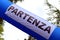 Large inflatable portal with the big Italian Written PARTENZA wh