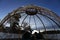 Large iron construction of the largest Advent Christmas ball at the entrance to the Trsat Castle in the Croatian city of Rijeka