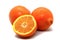 Large juicy ripe tangerines with a thick peel isolated on a white background