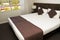 Large king size luxury hotel bed