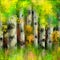 Large landscape painting, oil style forest, birch trees printable wall art, digital file download