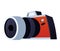 Large lens camera - modern flat design single isolated object
