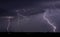 Large lightning strike at dusk on Tornado Alley