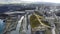 Large limestone quarry and industrial buildings in clitheroe, lancashire. Ribble valley industrial landscape