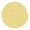 Large linear spiral, gold colored Archimedean or arithmetic spiral