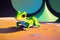 Large lizard. Colorful magic Iguana, cartoon style painting. Generative ai art illustration