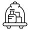 Large luggage trolley icon outline vector. Hotel suitcase