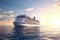 large luxurious cruise ship sailing in the sea on a sunny day. Ai generative