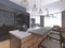Large luxury contemporary kitchen with stone island bench