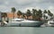 Large luxury Yacht Anchored in Aruba, Caribbean Islands