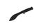 A large machete knife with a black curved blade. Modern edged weapons. Isolate on a white back