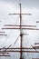 A large mast of a huge sailing ship.A large mast of a huge sailing ship.