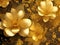 large and medium Golden flowers background elegant AI Generated