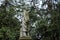 Large memorial of soldier set on vast lawns in historic cemetery, Saratoga Monument and Victory Woods, New York, 2019