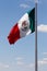 Large Mexican Flag waving in the wind.