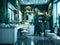 A large modern dentist interior, 3d render design, clean and bright, cozy atmosphere, interior green plants and cactuses