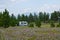 Large Motorhome Boondocking in Field of Wildflowers