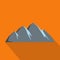 Large mountain icon, flat style.