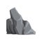 Large mountain stone. Gray rock with lights and shadows. Solid mineral material. Cartoon vector element for landscape