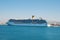 Large multideck cruise liner in the port of Heraklion on the island of Crete