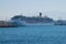 Large multideck cruise liner in the port of Heraklion on the island of Crete